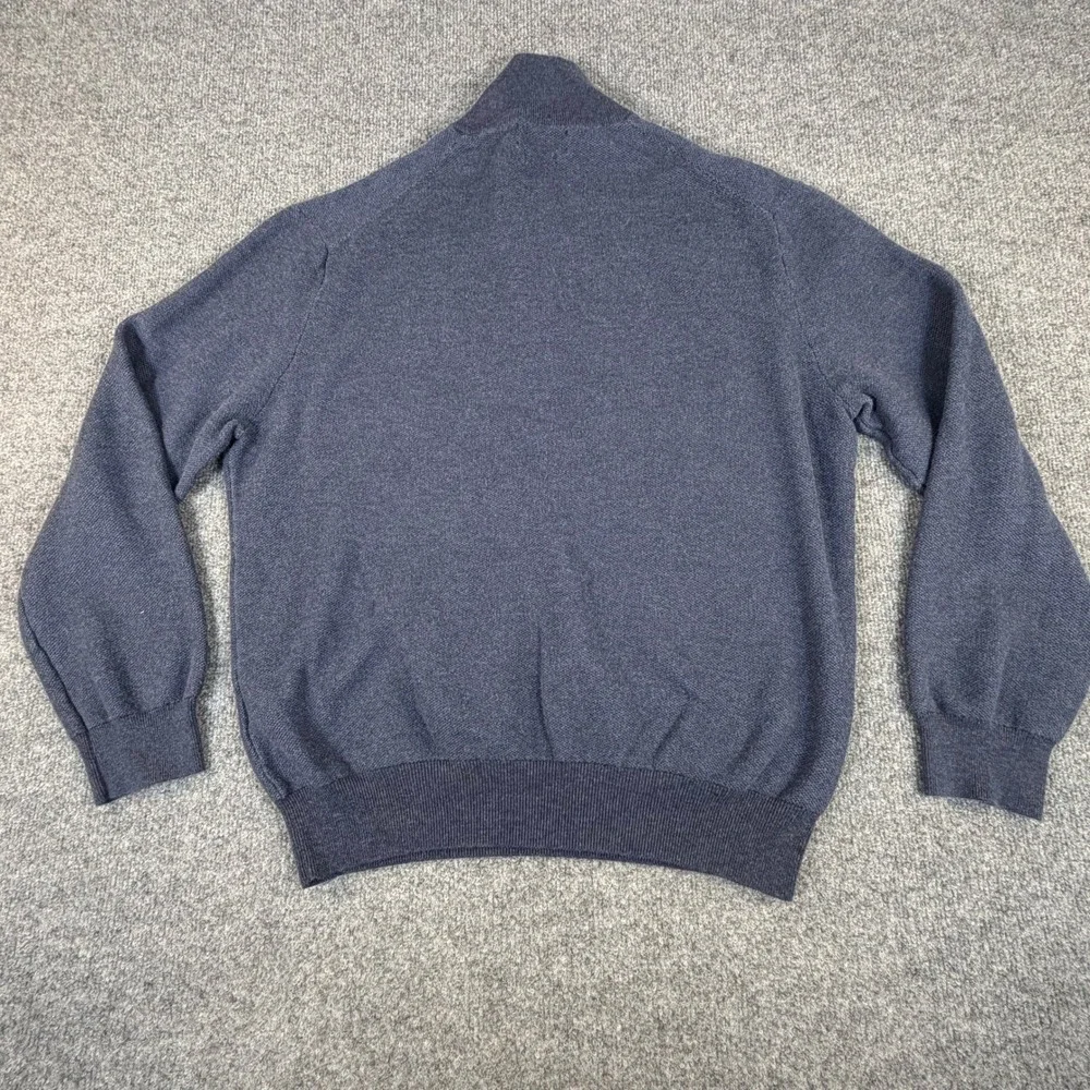 Polo Ralph Lauren Mens XL Blue Pima Cotton Quarter Zip Pullover Sweater‎ #2306